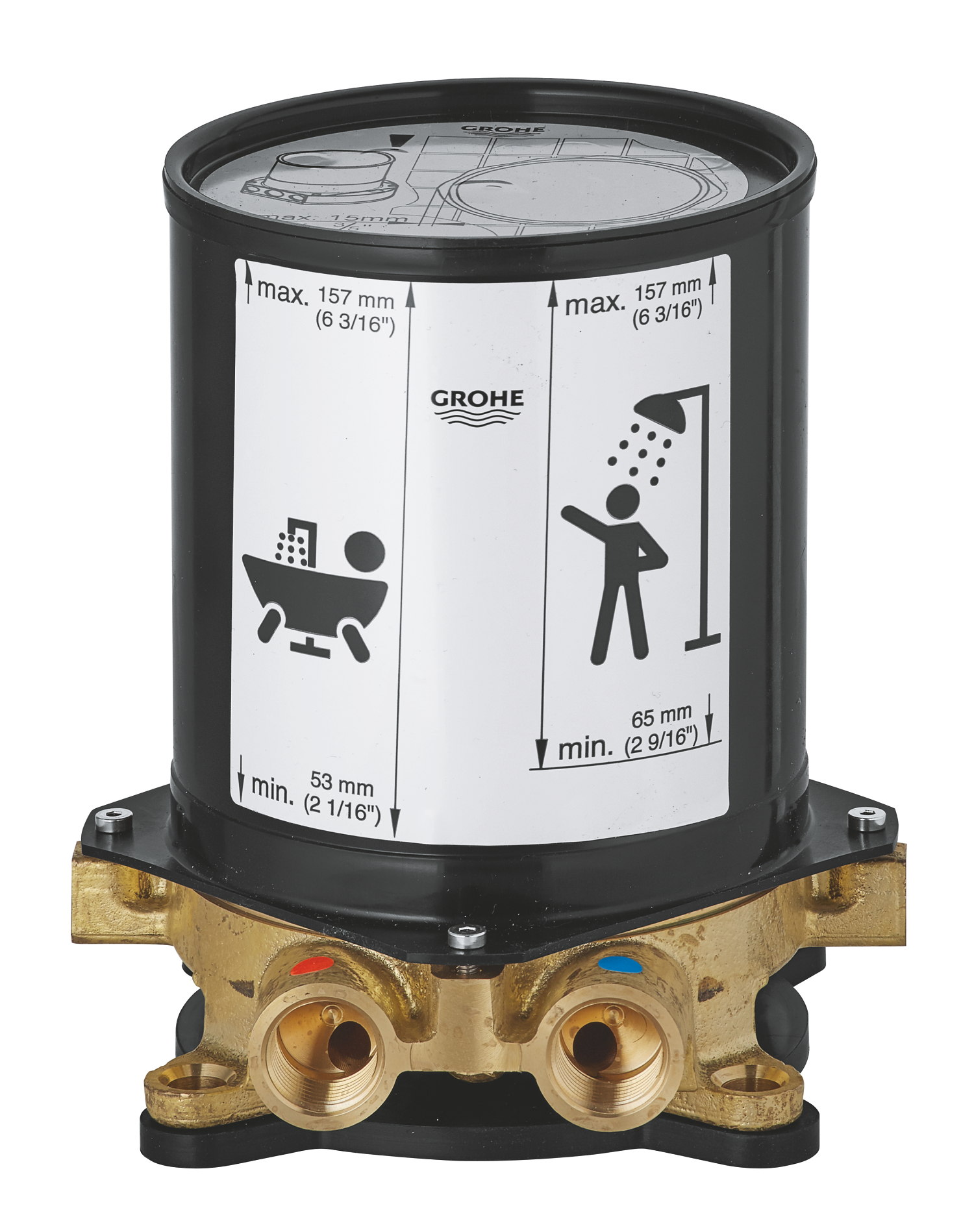 Set instalare incastrat Grohe 45984001, 1 bar, 151 mm, 157 mm, 2 nr iesiri, 2 nr intrari, elemente fixare