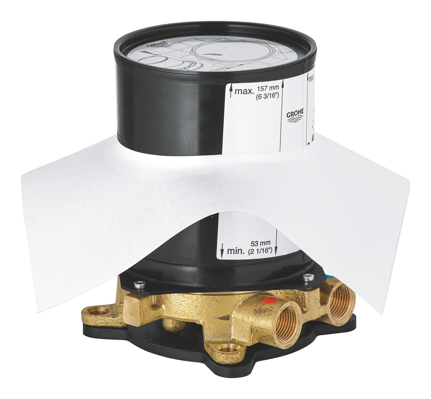 Set instalare incastrat Grohe 45984001, 1 bar, 151 mm, 157 mm, 2 nr iesiri, 2 nr intrari, elemente fixare