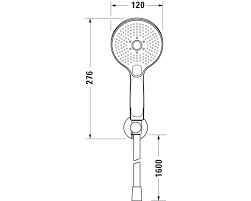 Set para de dus Duravit UV0762001005, dus, diametru 120 mm, 3 functii, montaj universal, racord 1/2'', crom [4]