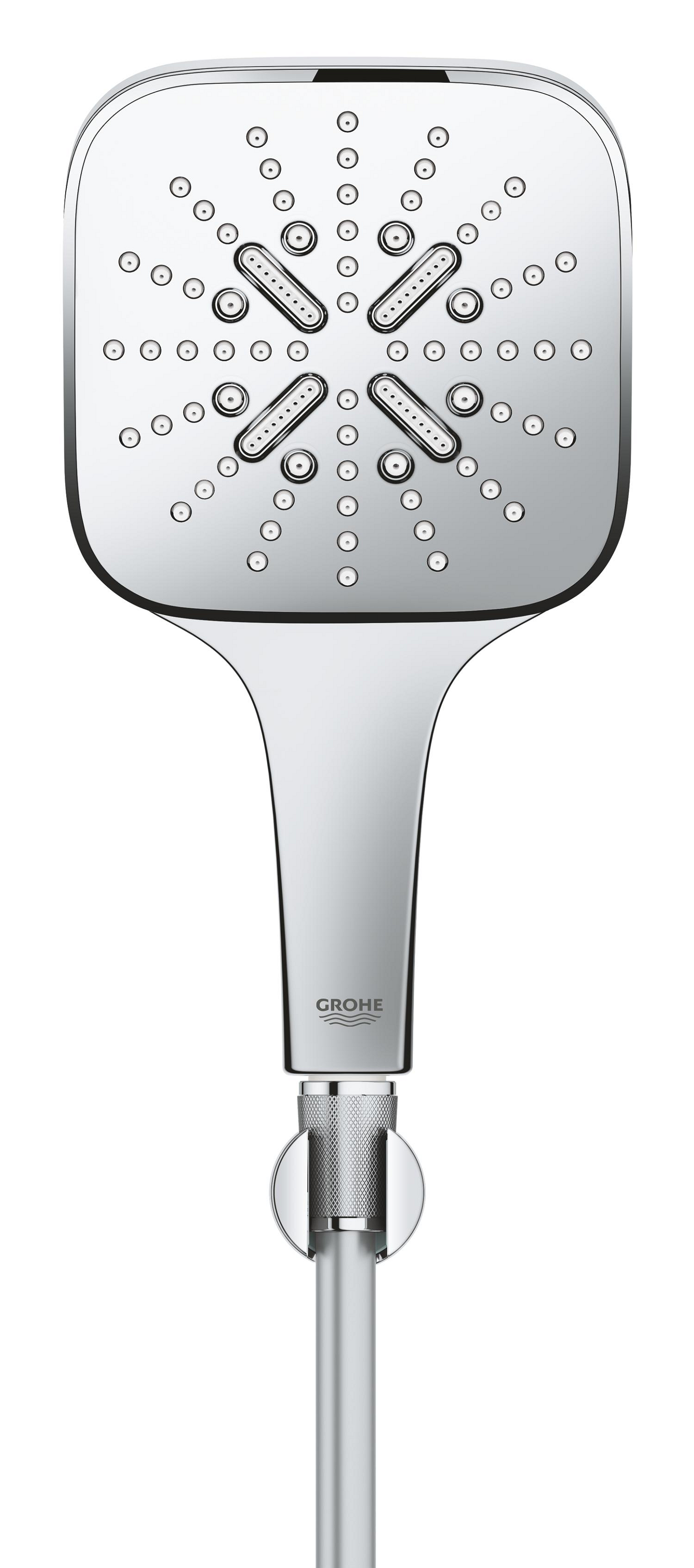 Set para dus Grohe 26589000, 130 mm, 1.5 m, 247 mm, 3 functii, 1/2 racord, sistem anticalcar, universal, Crom