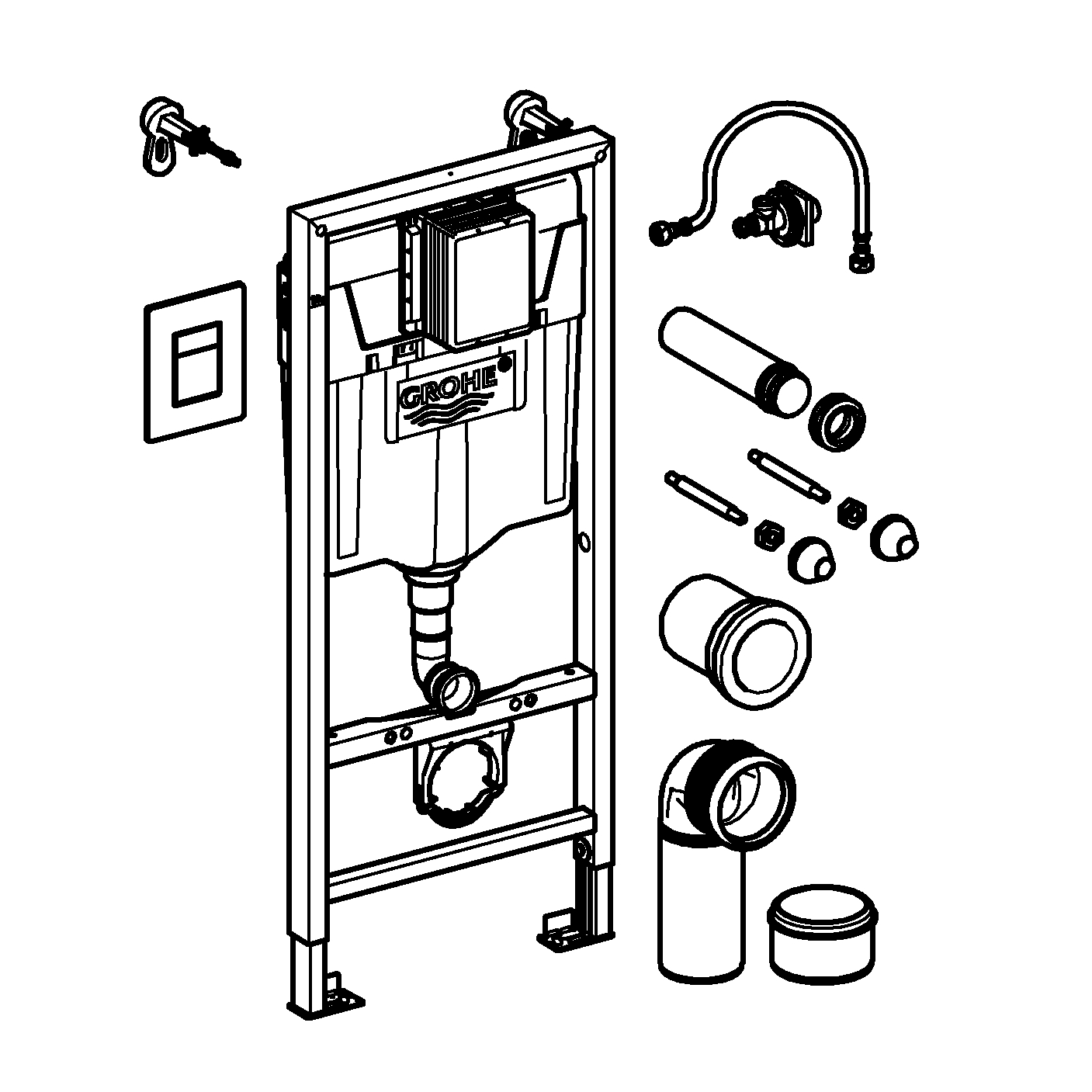 Sciacquone Grohe Per WC - Sistema Di Scarico Cromato, Risparmio Idrico, Montaggio A Parete - Foto 5