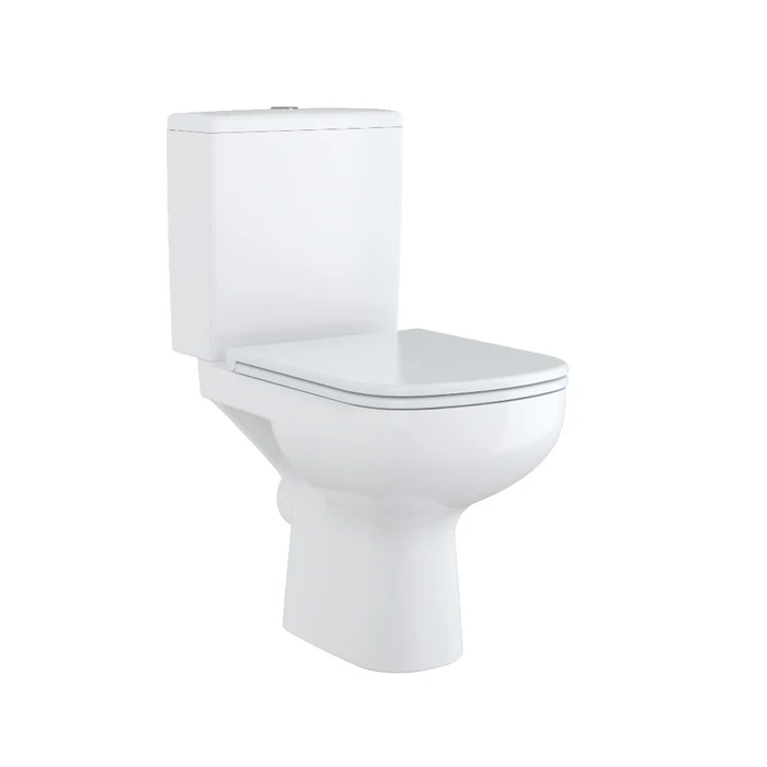 Cersanit Set wc cersanit colour, pe podea, evacuare orizontala, capac softclose, rezervor, alb, k103-027