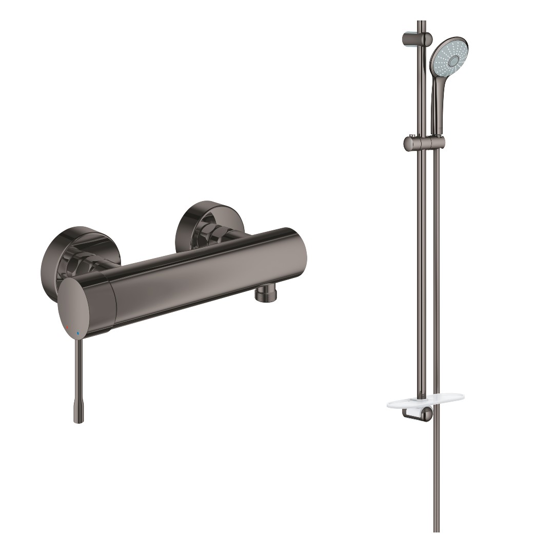 Baterie de dus Grohe Essence, aparenta, lucios, grafit, 33636A01