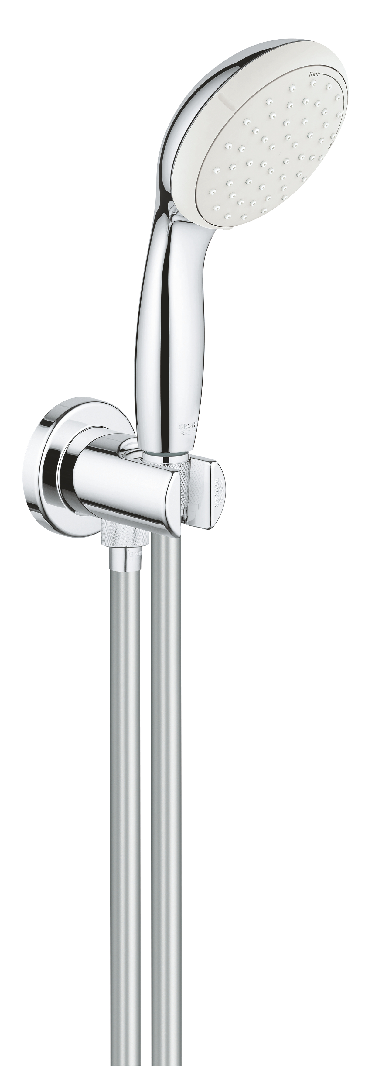 Grohe Set de dus grohe tempesta 100 26406001, 1/2'', universal, include suport cu alimentare 1/2'', furtun, shockproof, crom