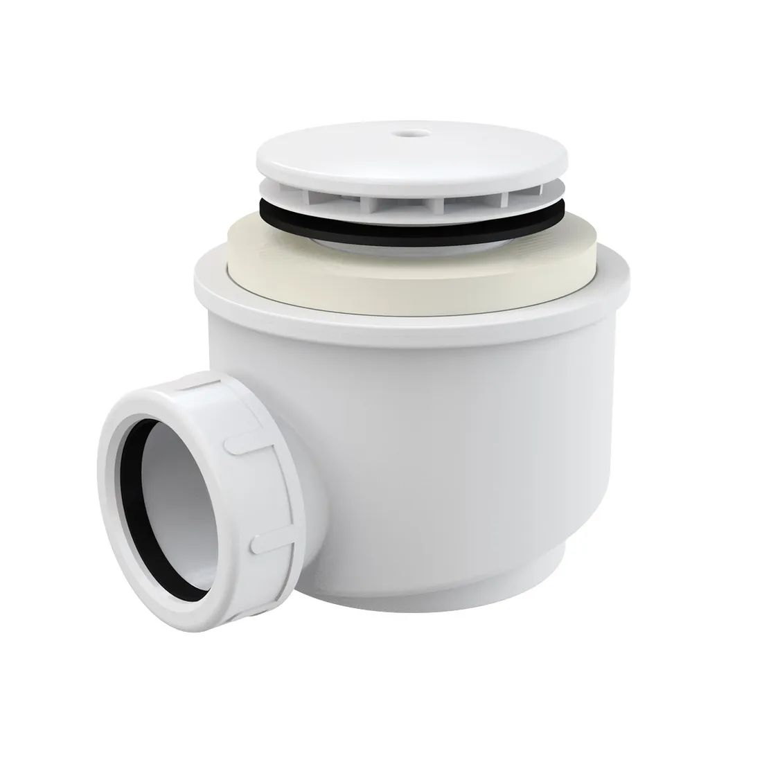 Alca Sifon cada dus alcadrain, universal, 50 mm, evacuare orizontala, alb, a47b-50