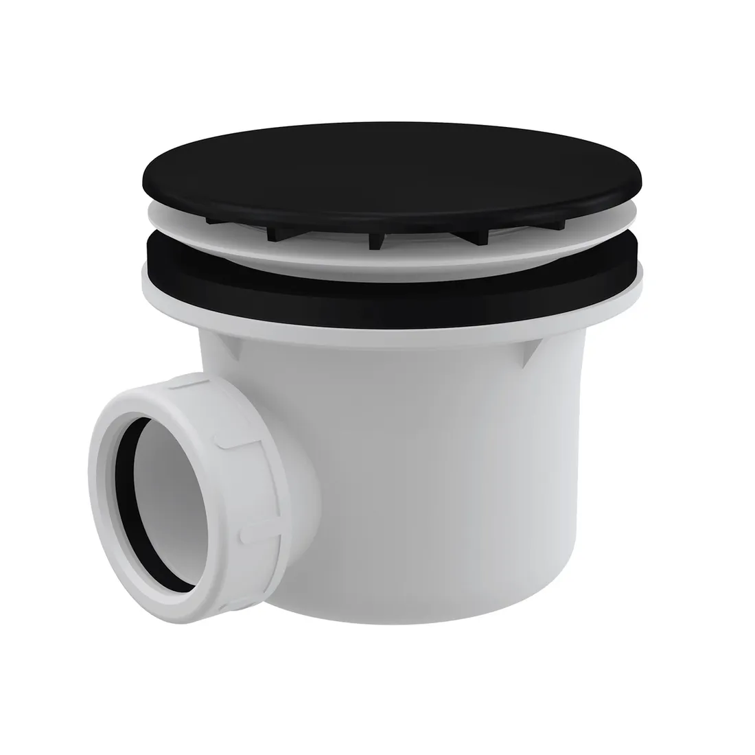 Alca Sifon cada dus alcadrain, universal, 90 mm, evacuare orizontala, mat, negru, a49black