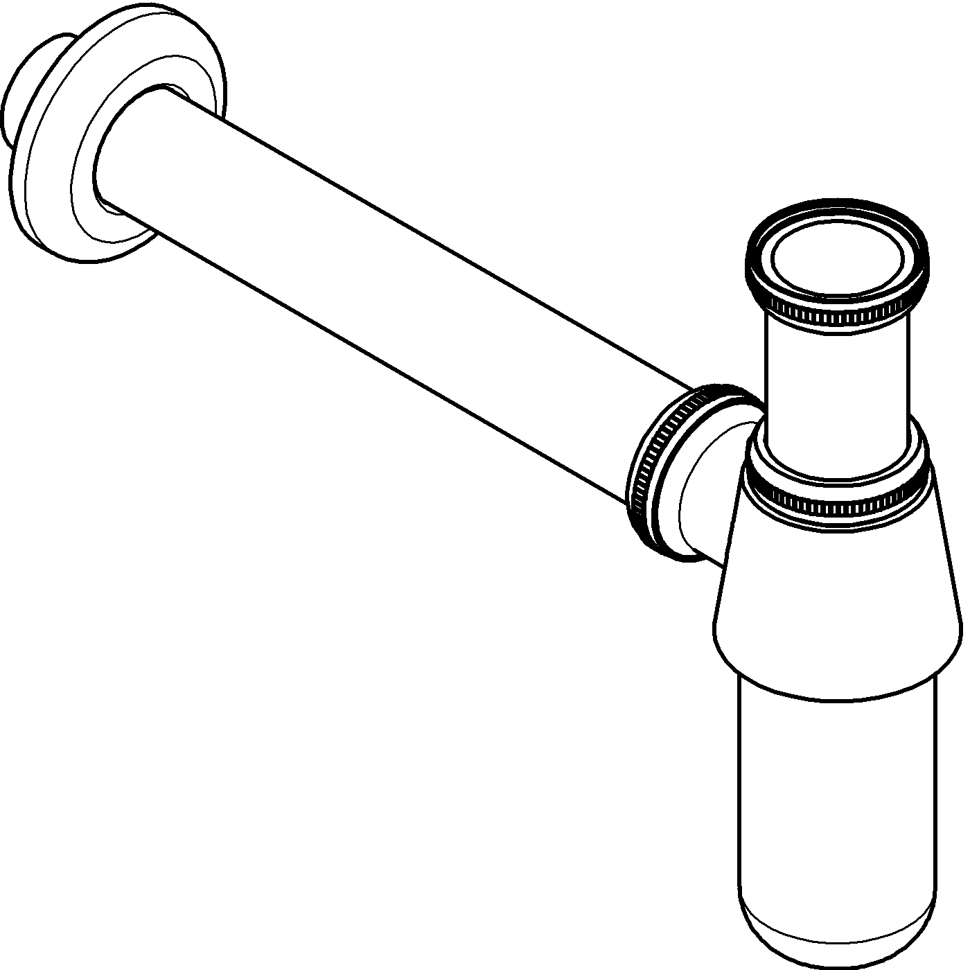 Sifon lavoar Grohe 28920000, 245 mm, 66 mm, 1 1/4 conexiune lavoar, 32 diametru, 32 mm conexiune perete, Crom