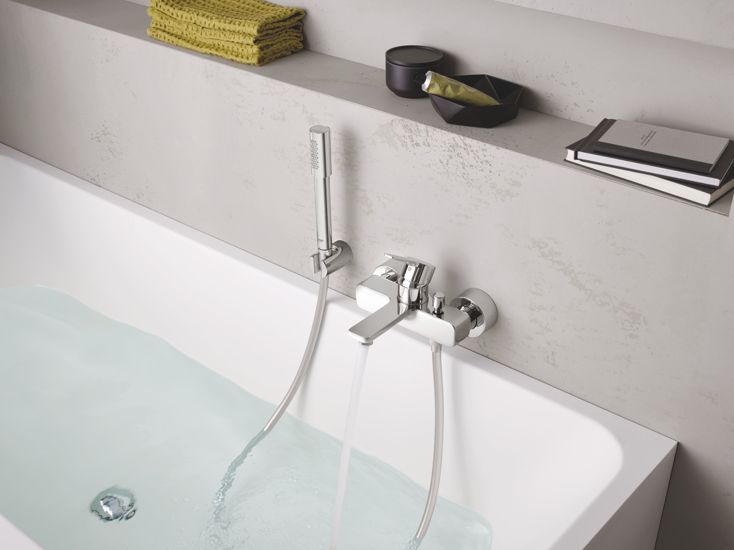 Set de cada Grohe 33850001, 1 bar, 66 mm, 1.25 m, 244 mm, 184 mm, 2 orificii instalare, 1 functii para dus, Crom