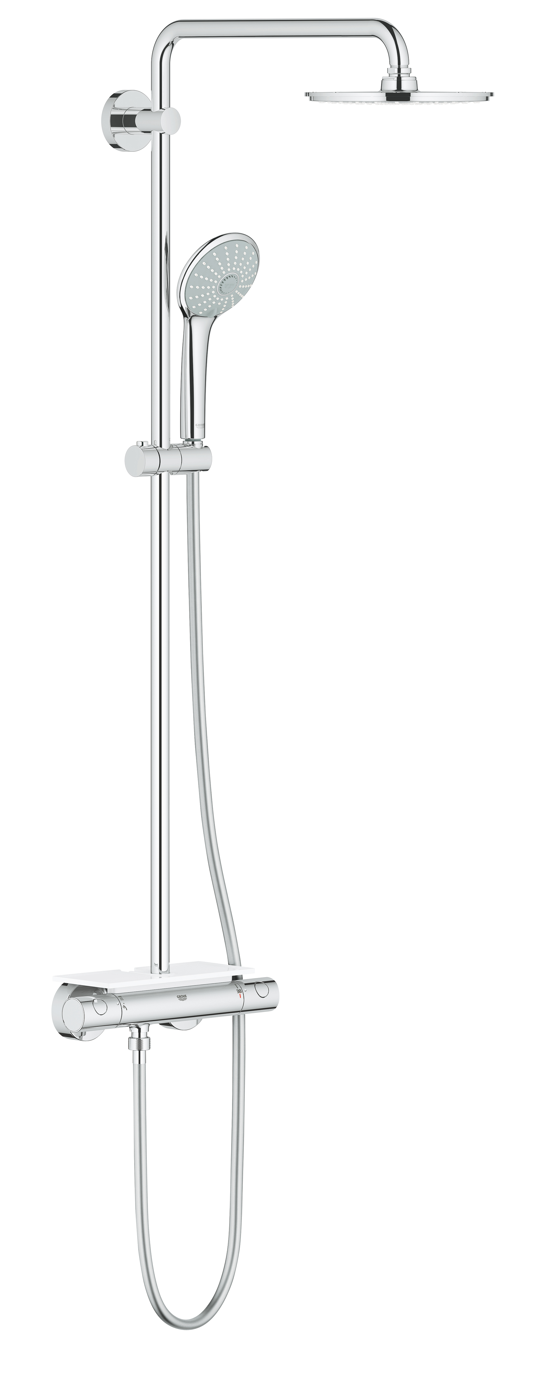 Grohe Sistem dus grohe euphoria 210 26363000, termostat, 210 mm, aparent, etajera, crom
