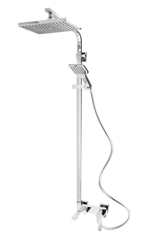 FDesign Sistem de dus fdesign origio fd5-org-7u-11, 1/2'', aparent, pipa cada, 180 x 260 mm, 1 pulverizare, crom