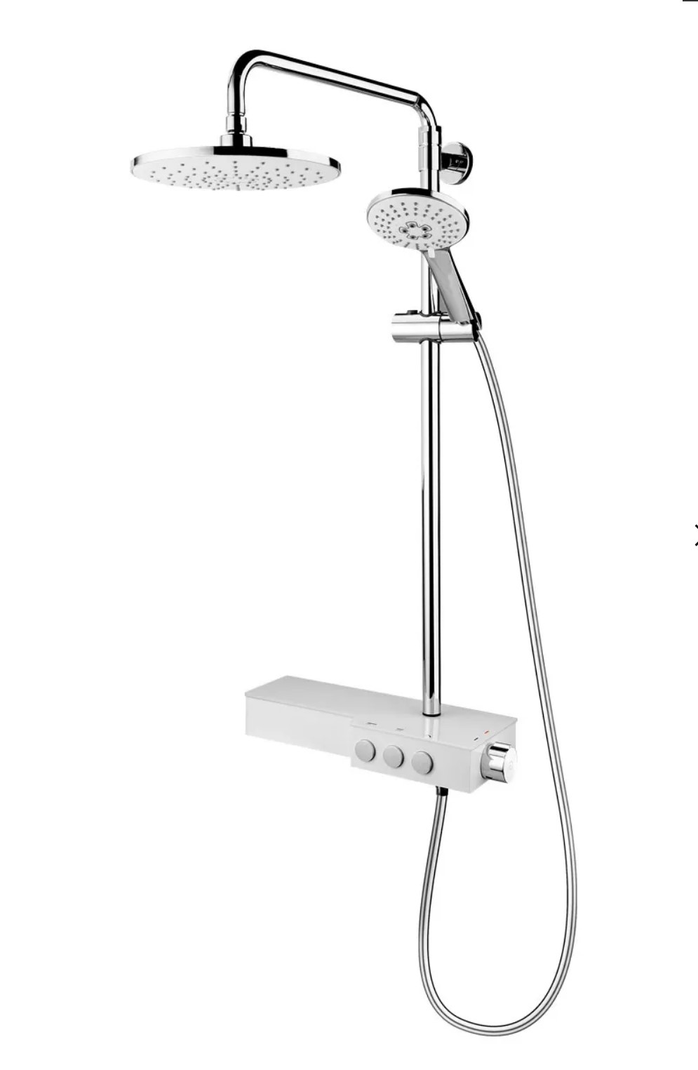 FDesign Sistem de dus fdesign tempra fd5-tmp-7u-13, 1/2'', aparent, 230 mm, 1 pulverizare, anti-calcar, crom