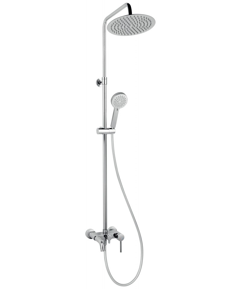 Ferro Sistem de dus ferro fiesta np79-bfi13u, 1/2'', aparent, diverter cada, 250 mm, 1.5 m, 1 pulverizare, anti-calcar, crom