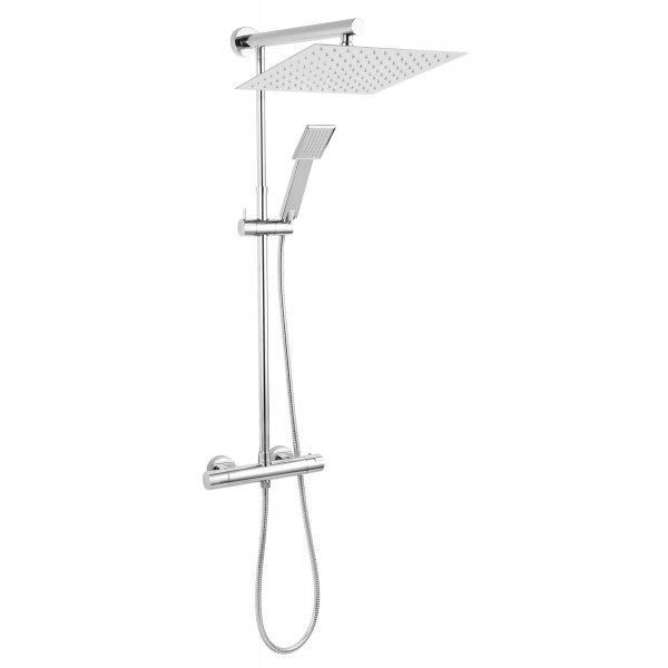 Ferro Sistem de dus ferro trevi square np75sq-trv7u, 1/2'', aparent, termostat, 300 mm, slim, 1 pulverizare, anti-calcar, crom
