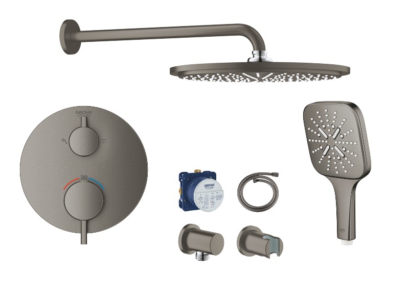 Grohe Sistem de dus grohe atrio, incastrat, termostat, 310 mm, 1 functie, mat, grafit, 24135al3-1st