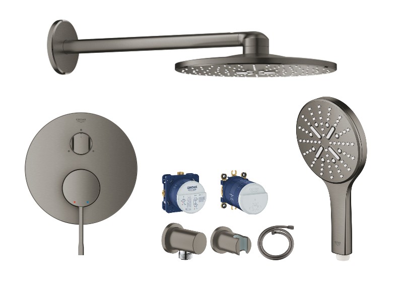 Grohe Sistem de dus grohe essence, incastrat, 310 mm, 2 functii, mat, grafit, 24092al1-2st