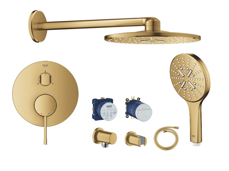 Grohe Sistem de dus grohe essence, incastrat, 310 mm, 2 functii, mat, auriu, 24092gn1-5st