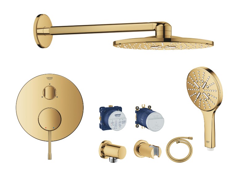 Grohe Sistem de dus grohe essence, incastrat, 310 mm, 2 functii, lucios, auriu, 24169gl1-1st