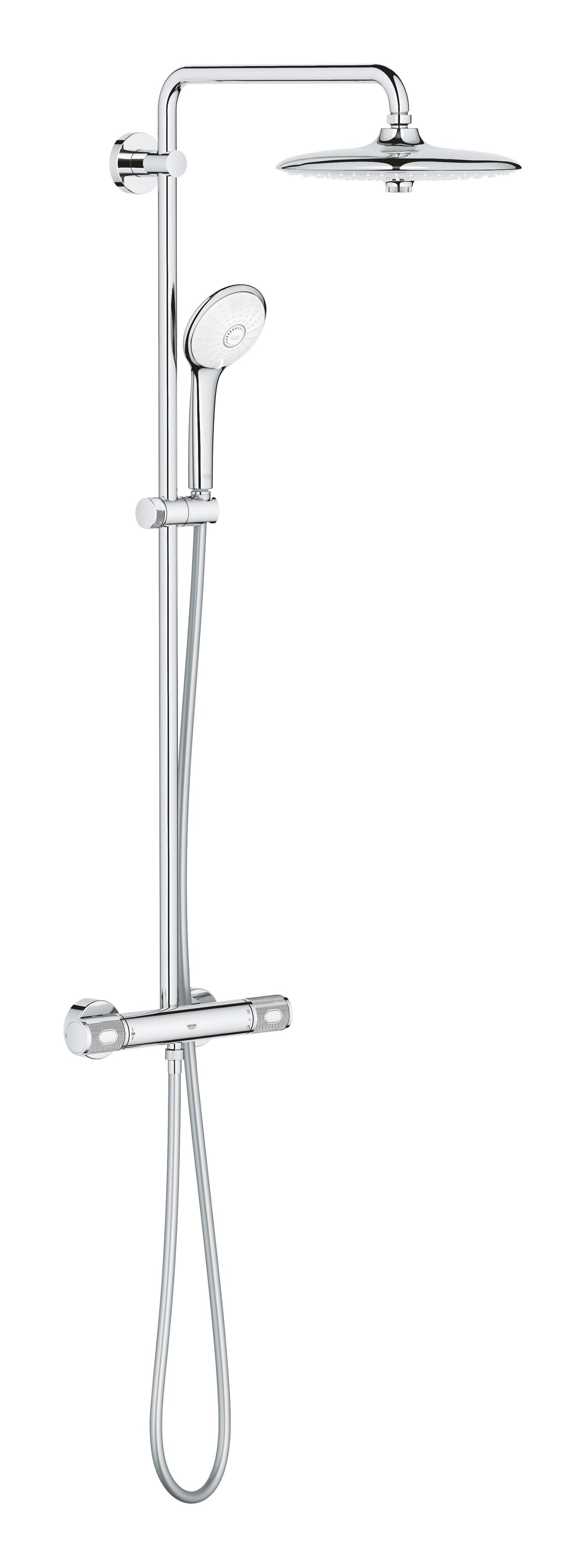 Grohe Sistem de dus grohe euphoria 260 27615002, 1/2'', 260 mm, 3 pulverizari, termostat, anti-calcar, crom