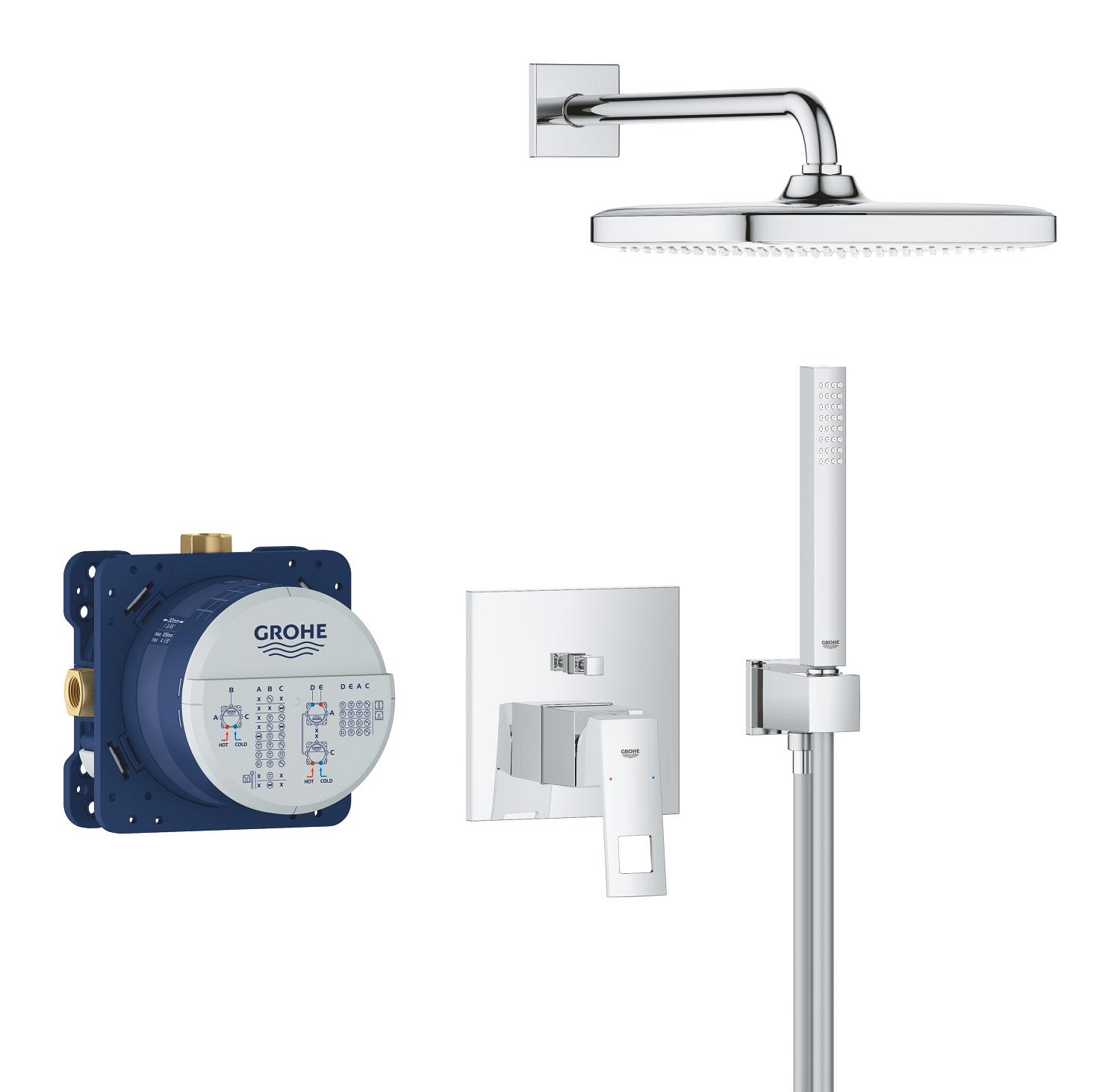 Sistem de dus Grohe 25289000, Eurocube, tip incastrare incastrat, pentru dus, tip comanda monocomanda, crom [1]
