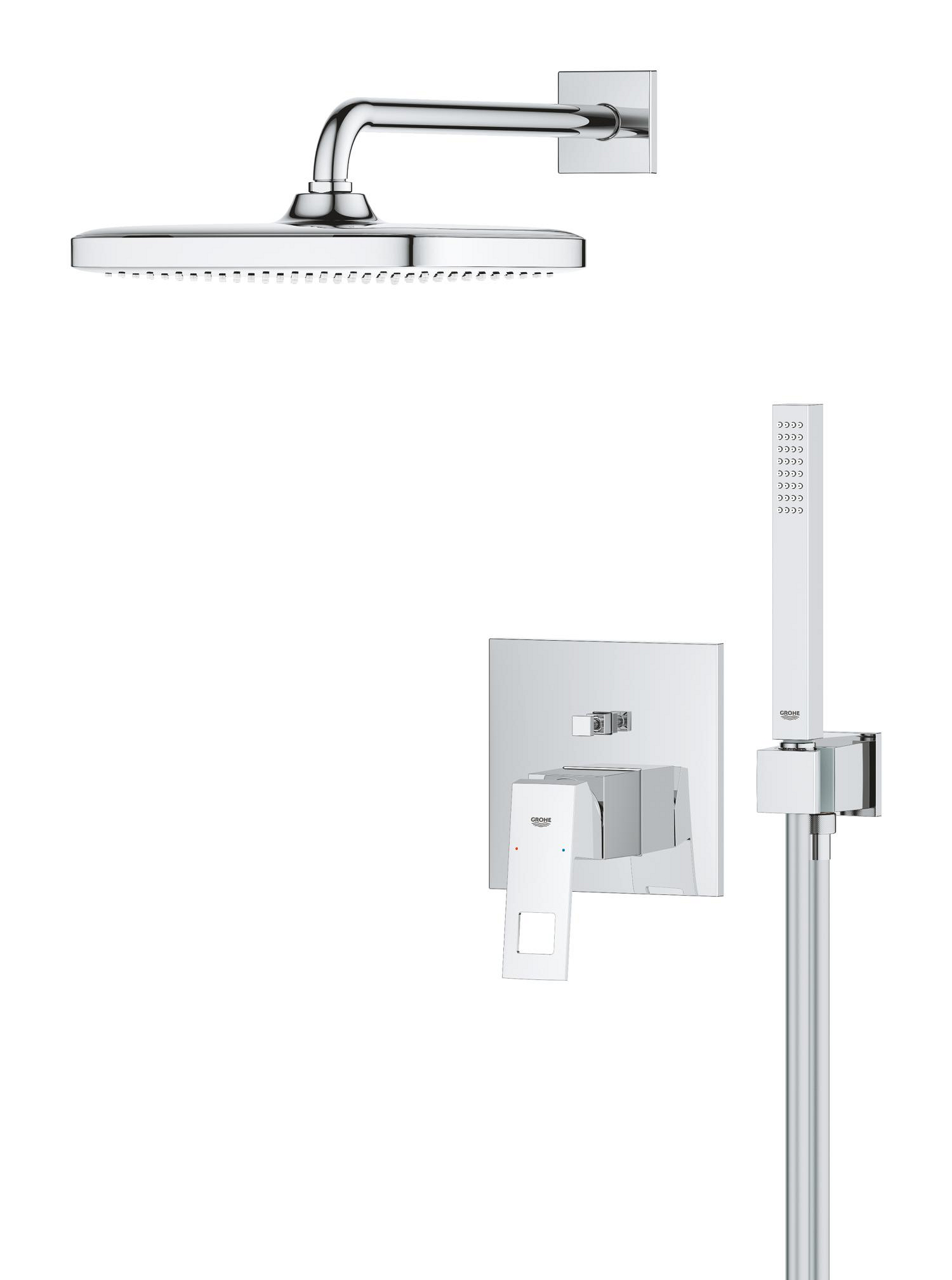 Sistem de dus Grohe 25289000, Eurocube, tip incastrare incastrat, pentru dus, tip comanda monocomanda, crom [2]