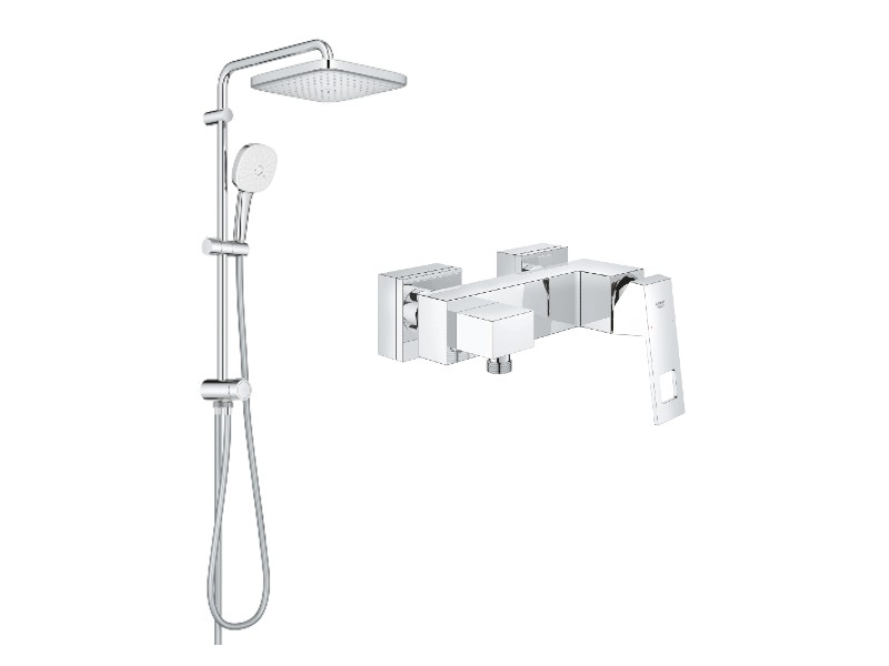 Grohe Sistem de dus grohe eurocube flex, aparent, 250 mm, 1 functie, crom, 23145000-2st