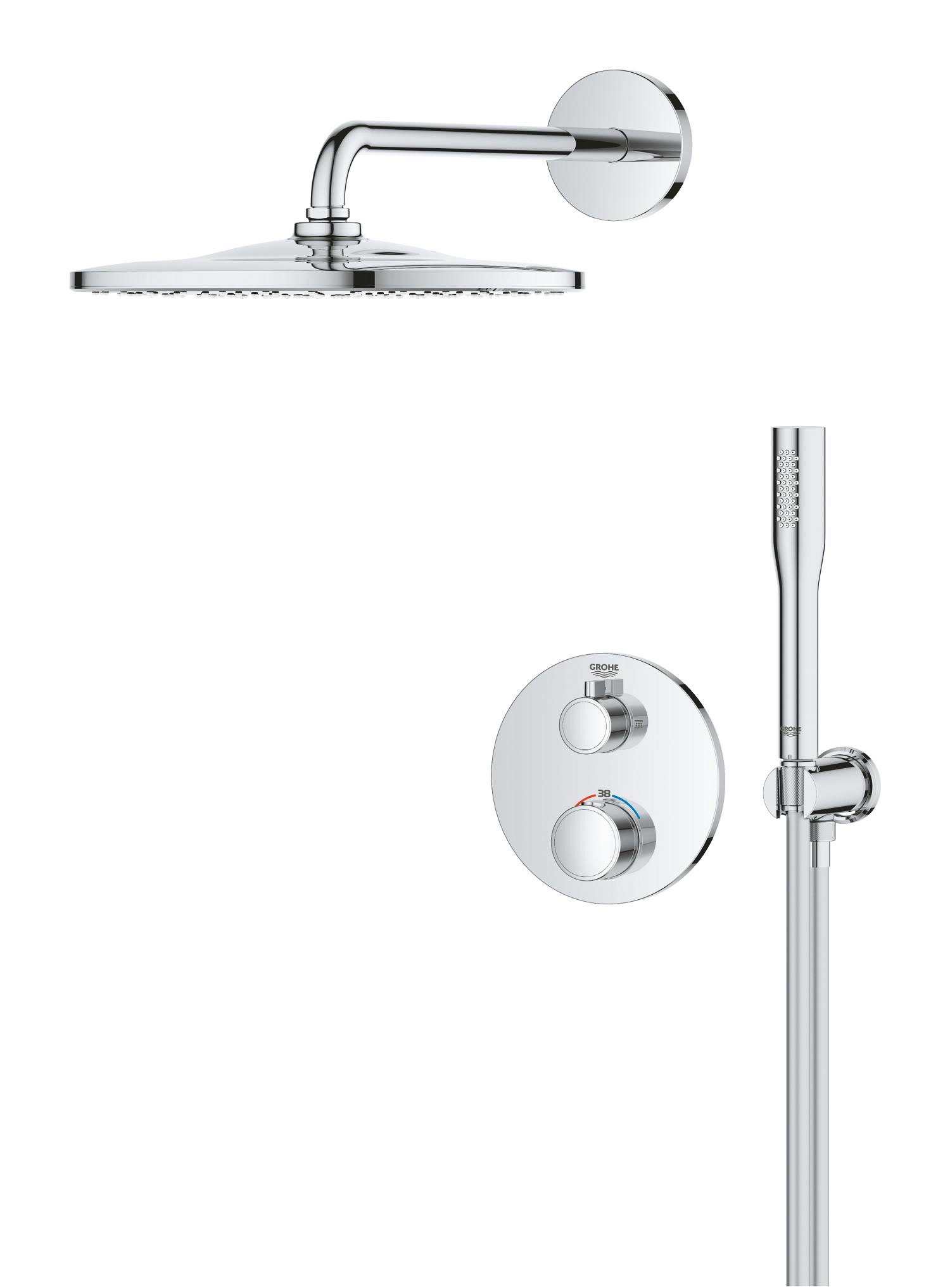 Sistem de dus Grohe 34869000, Grohtherm 310, tip incastrare incastrat, pentru un dus confortabil zilnic, crom [1]