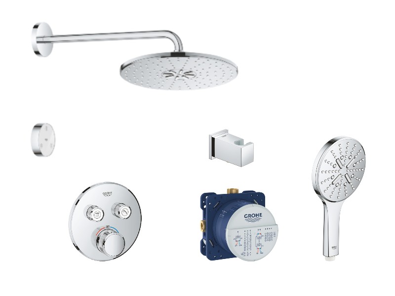 Grohe Sistem de dus grohe grohtherm smartcontrol 29119000, 1/2'', incastrat, termostat, smartconnect, 3 pulverizari, bluetooth,