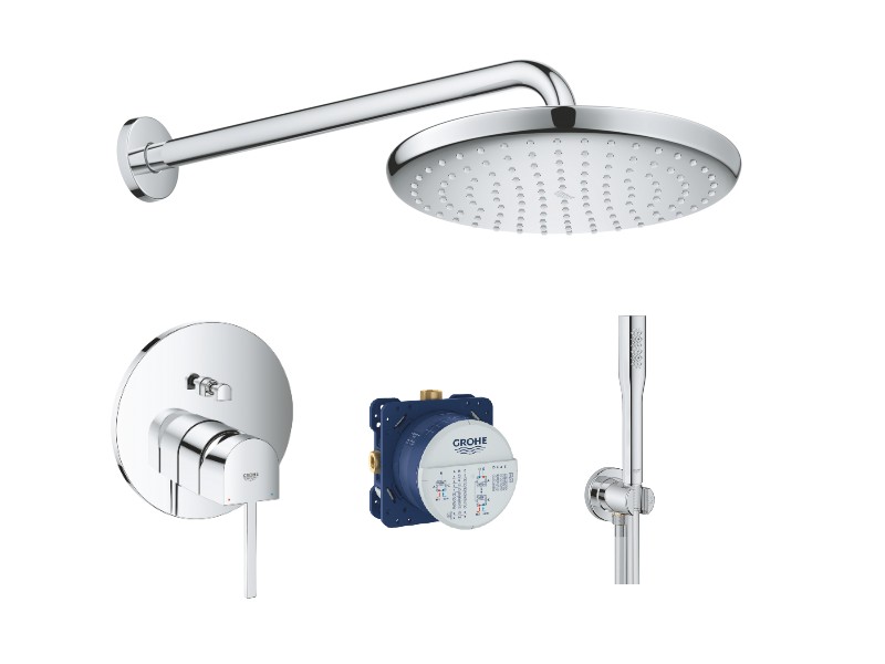 Grohe Sistem de dus grohe plus 24060003, 1/2'', incastrat, 250 mm, 1 functie, anti-calcar, crom