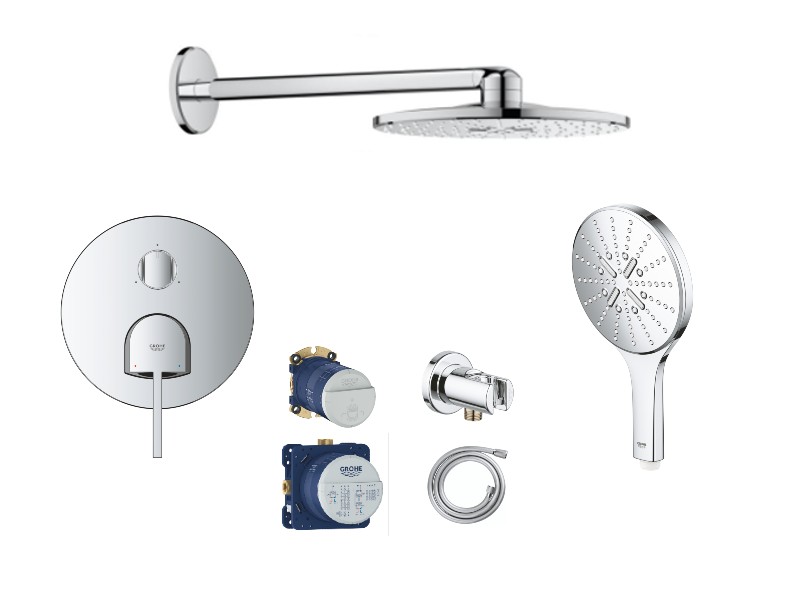 Grohe Sistem de dus grohe plus, incastrat, 310 mm, 3 functii, set dus, crom, 240930030-4st