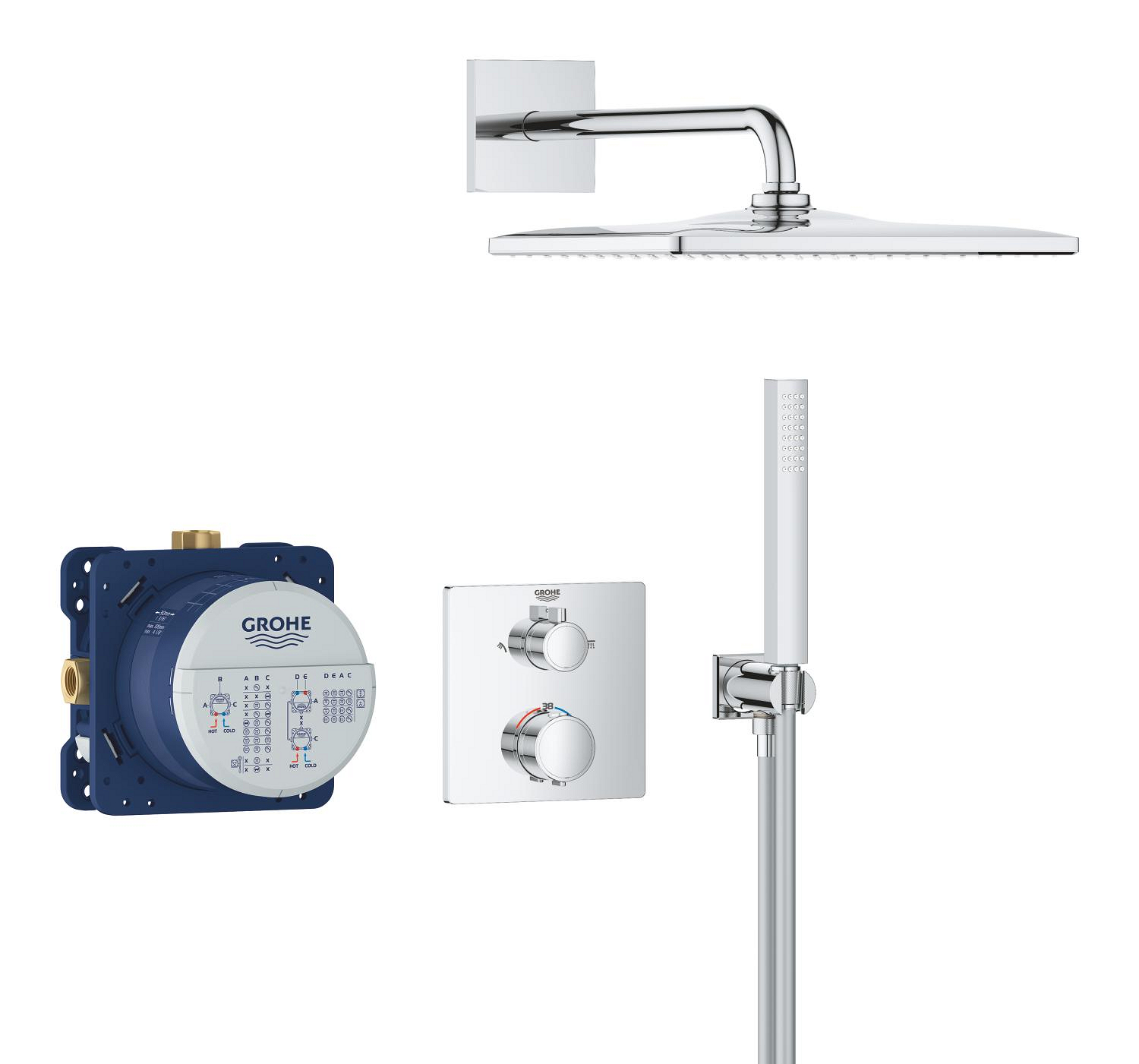 Sistem de dus Grohe 34881000, Precision, tip incastrare incastrat, pentru dus, pentru un dus confortabil zilnic, crom [3]