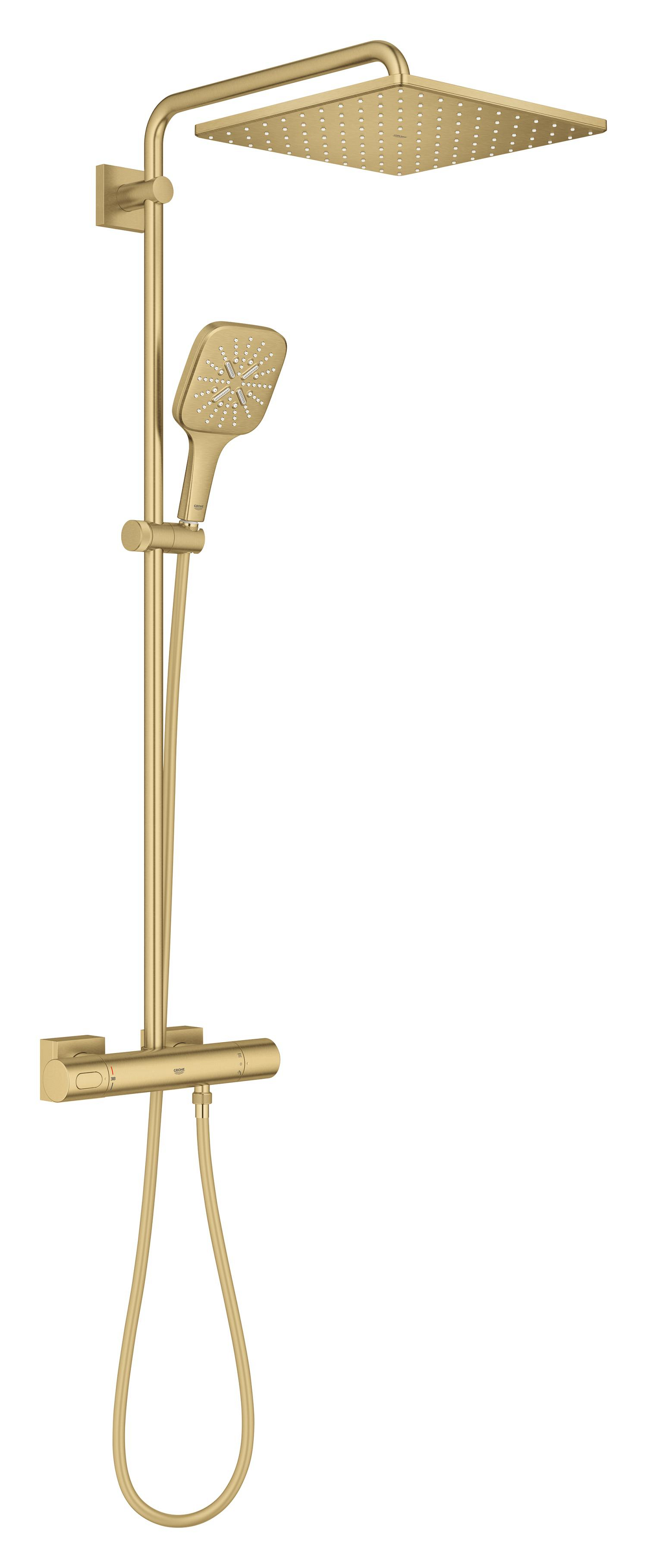Grohe Sistem de dus grohe smartactive cube 310, aparent, 310 mm, termostat, 1 functie, mat, auriu, 26837gn0