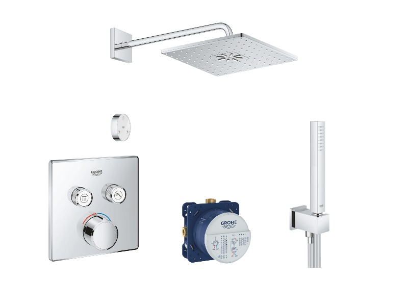 Grohe Sistem de dus grohe smartcontrol 29148000, 1/2'', incastrat, 310 mm, bluetooth, 3 pulverizari, anti-calcar, crom