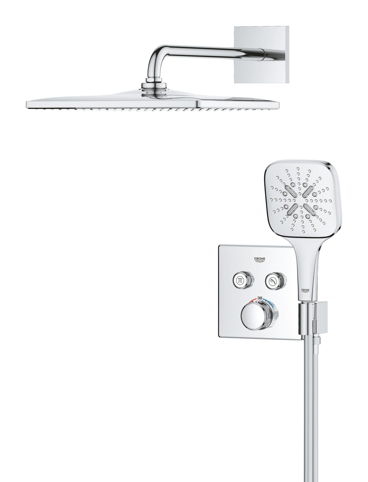 Sistem de dus Grohe 34865000, 310 mm, 1 bar, 130 mm, 1.5 m, 135 mm, 422 mm, 1 functii palarie dus, Crom