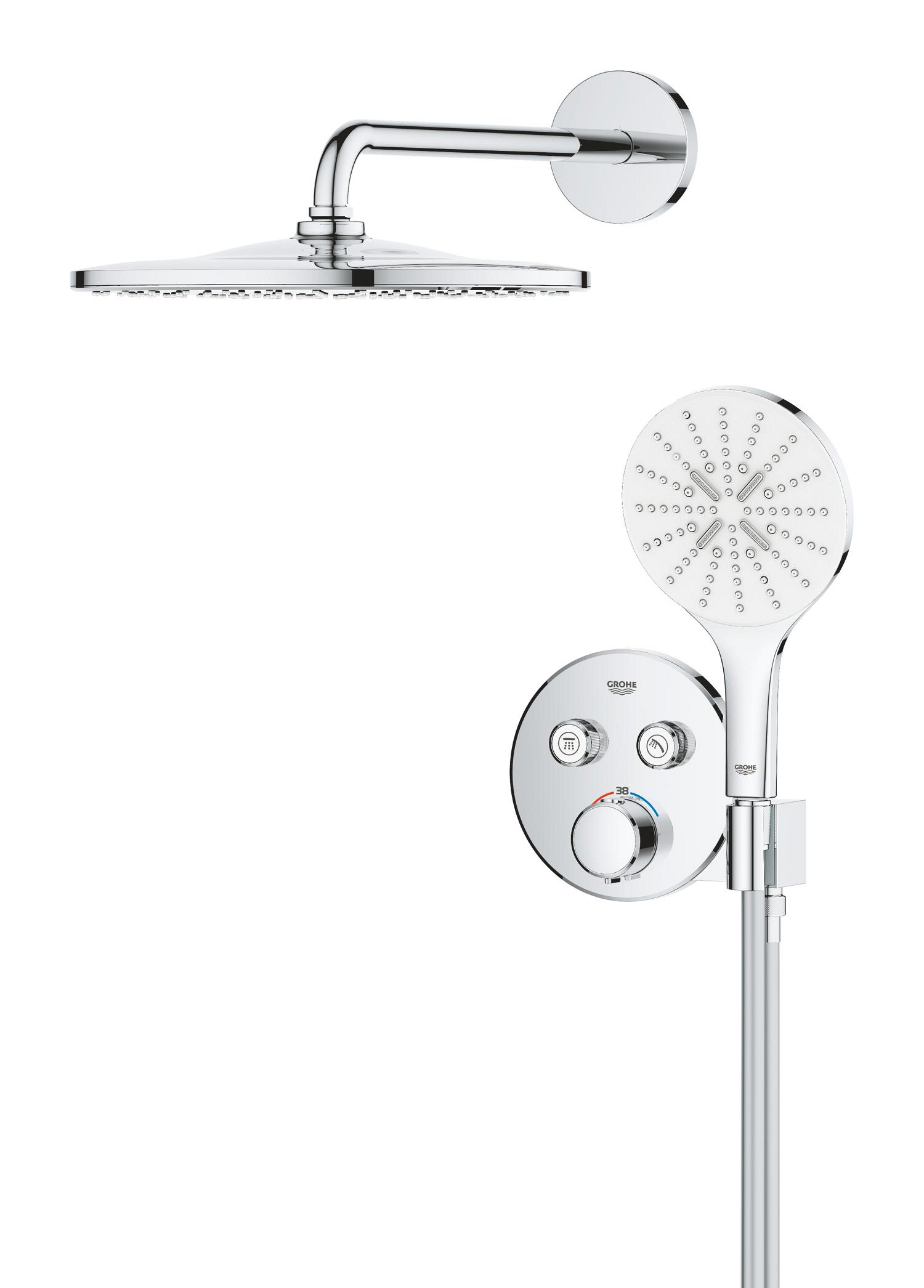 Sistem de dus Grohe 34877000, 310 mm, 1 bar, 130 mm, 1.5 m, 135 mm, 422 mm, 1 functii palarie dus, Crom