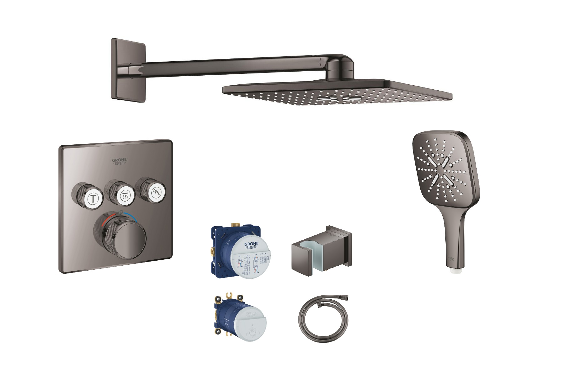 Grohe Sistem de dus grohe smartcontrol cube, incastrat, termostat, 310 mm, lucios, grafit, 29126a00