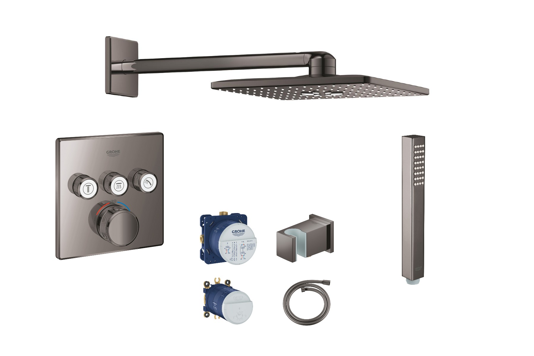Grohe Sistem de dus grohe smartcontrol cube, incastrat, termostat, 310 mm, lucios, grafit, 29126a00