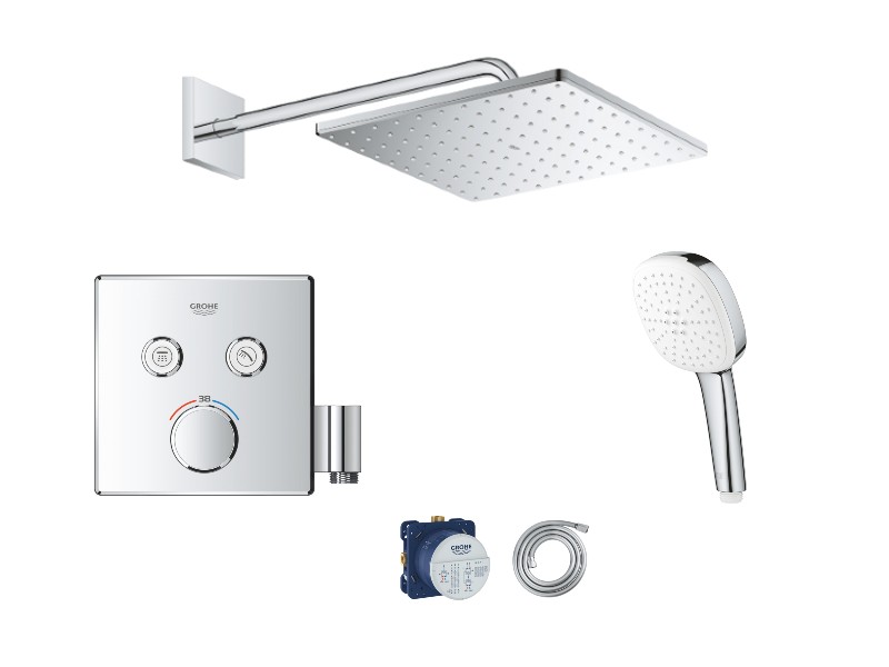Grohe Sistem de dus grohe smartcontrol cube, incastrat, termostat, 310 mm, 1 functie, crom, 29125000-7st