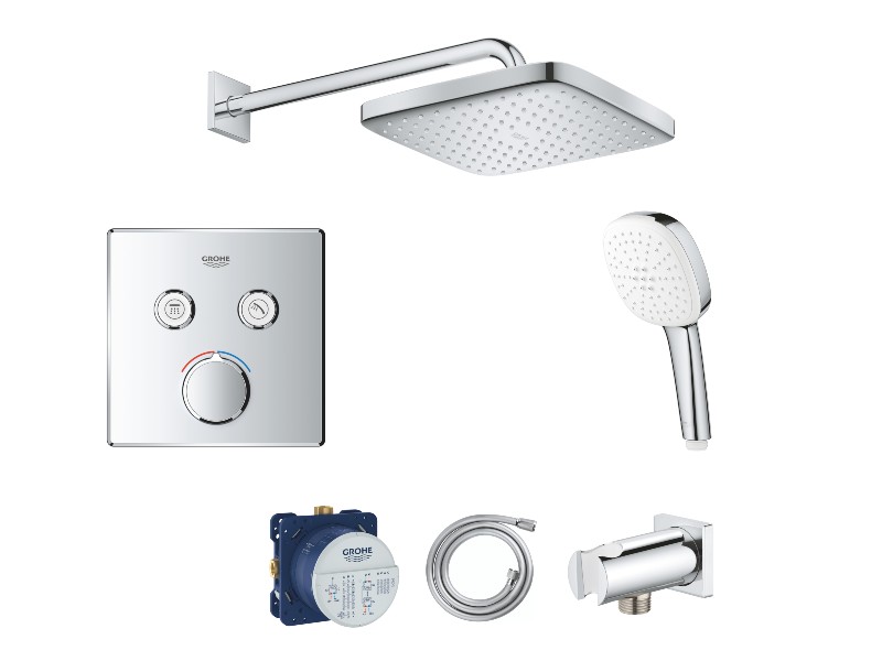 Grohe Sistem de dus grohe smartcontrol cube, incastrat, 250 mm, 1 functie, crom, 29148000-1st