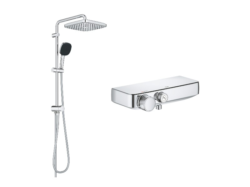 Grohe Sistem de dus grohe smartcontrol flex, aparent, termostat, 250 mm, 1 functie, crom, 34719000-1st