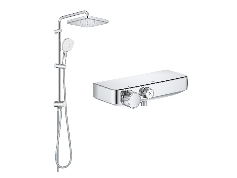 Grohe Sistem de dus grohe smartcontrol flex, aparent, termostat, 250 mm, 1 functie, crom, 34719000-2st