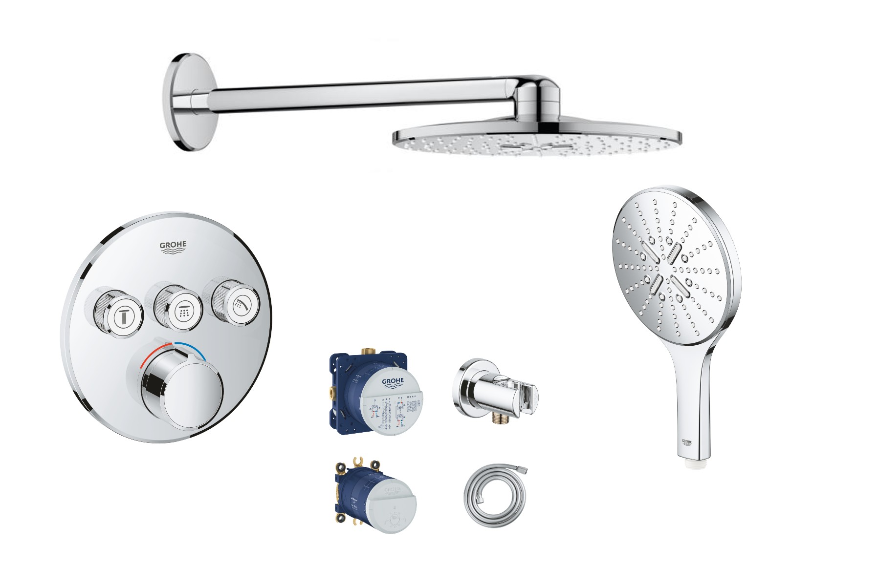 Grohe Sistem de dus grohe smartcontrol, incastrat, 310 mm, 2 functii, crom, 29146000