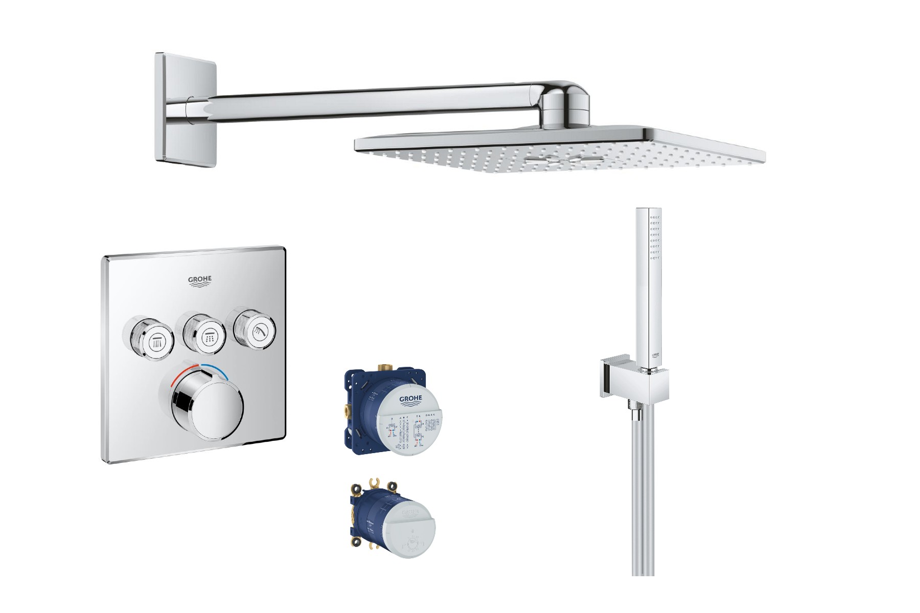 Grohe Sistem de dus grohe smartcontrol, incastrat, 310 mm, 2 functii, crom, 29149000