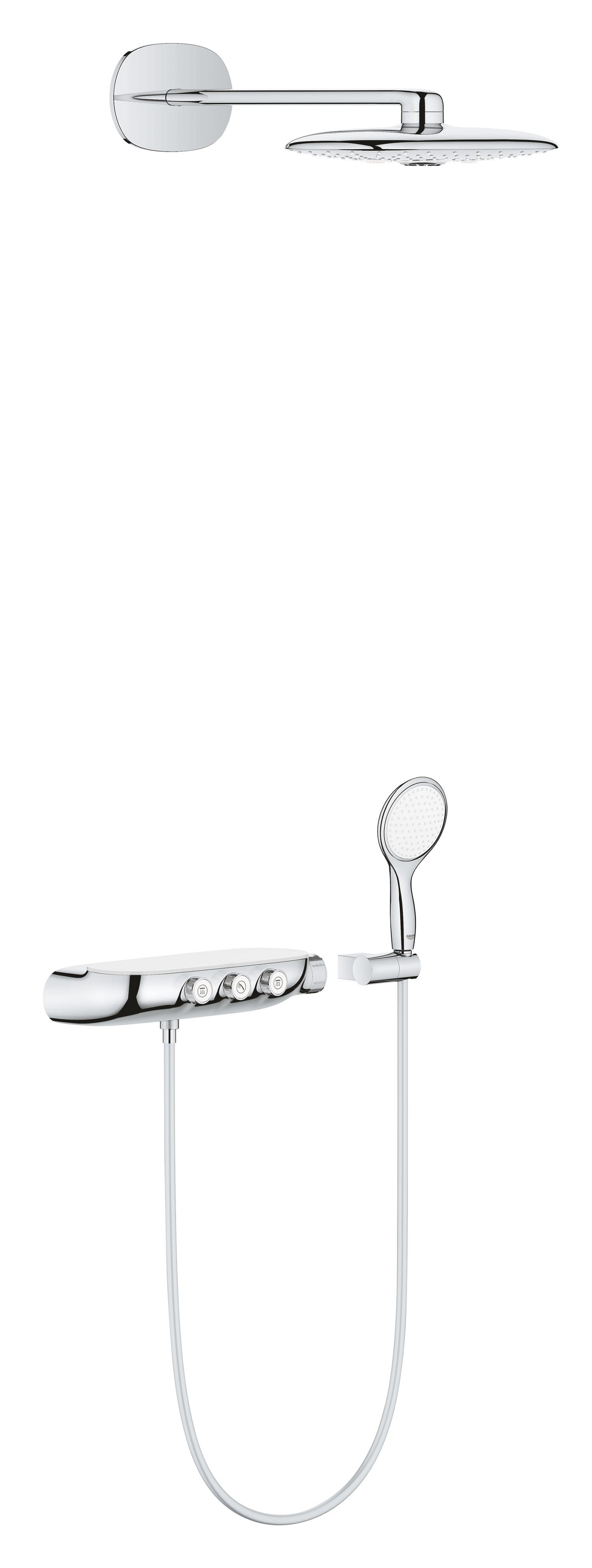 Grohe Sistem de dus grohe smartcontrol, incastrat, 360 mm, 3 functii, termostat, necesita valve, crom, 26443000