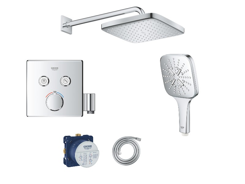 Grohe Sistem de dus grohe smartcontrol, incastrat, termostat, 250 mm, 1 functie, crom, 29125000-3st