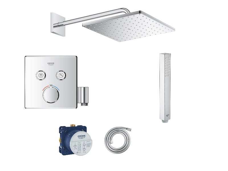 Grohe Sistem de dus grohe smartcontrol, incastrat, termostat, 310 mm, 1 functie, crom, 29125000-5st