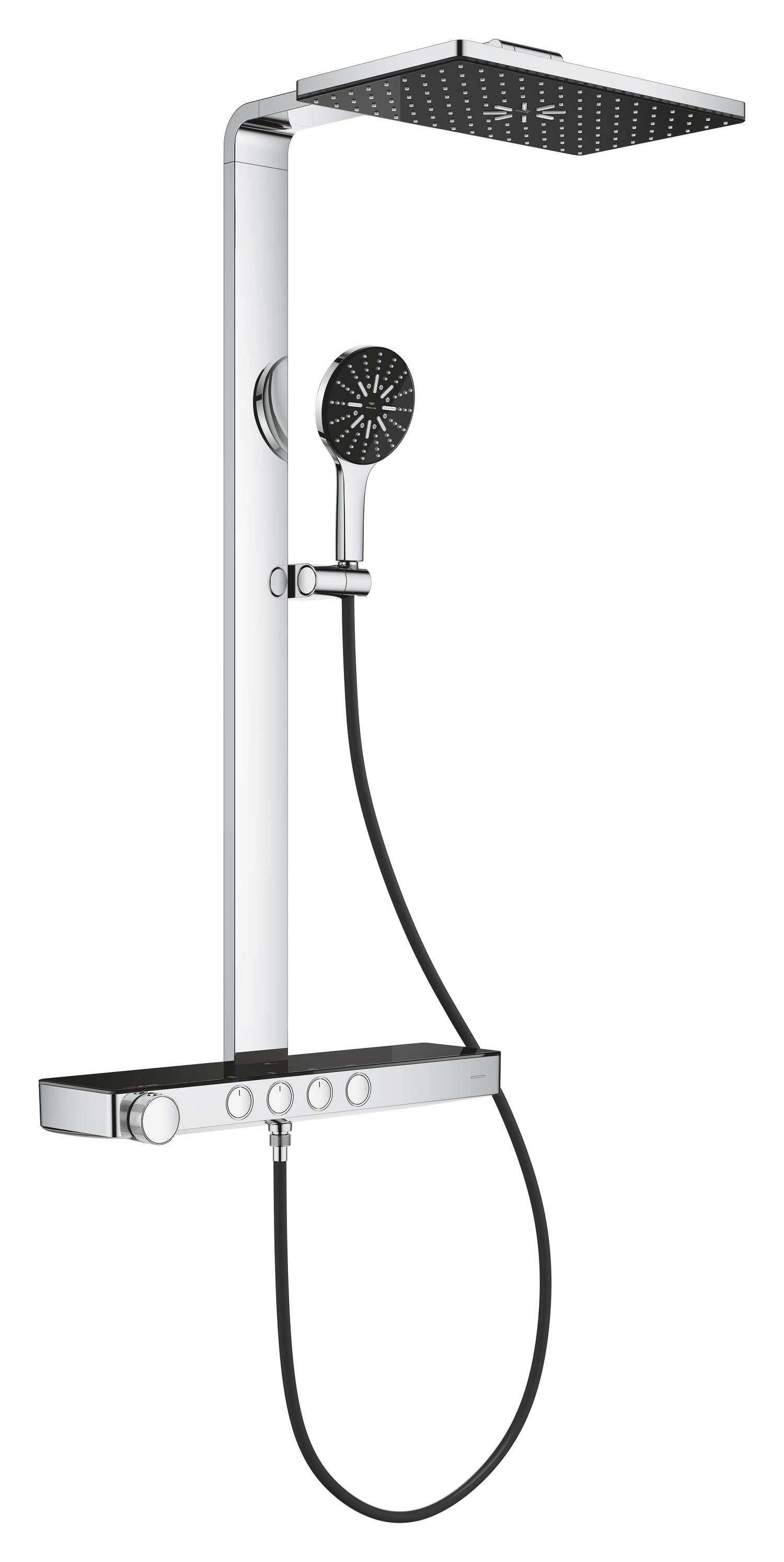 Grohe SPA Sistem de dus grohe spa aqua pure, aparent, termostat, 400 mm, 3 functii, crom, 100961ki00