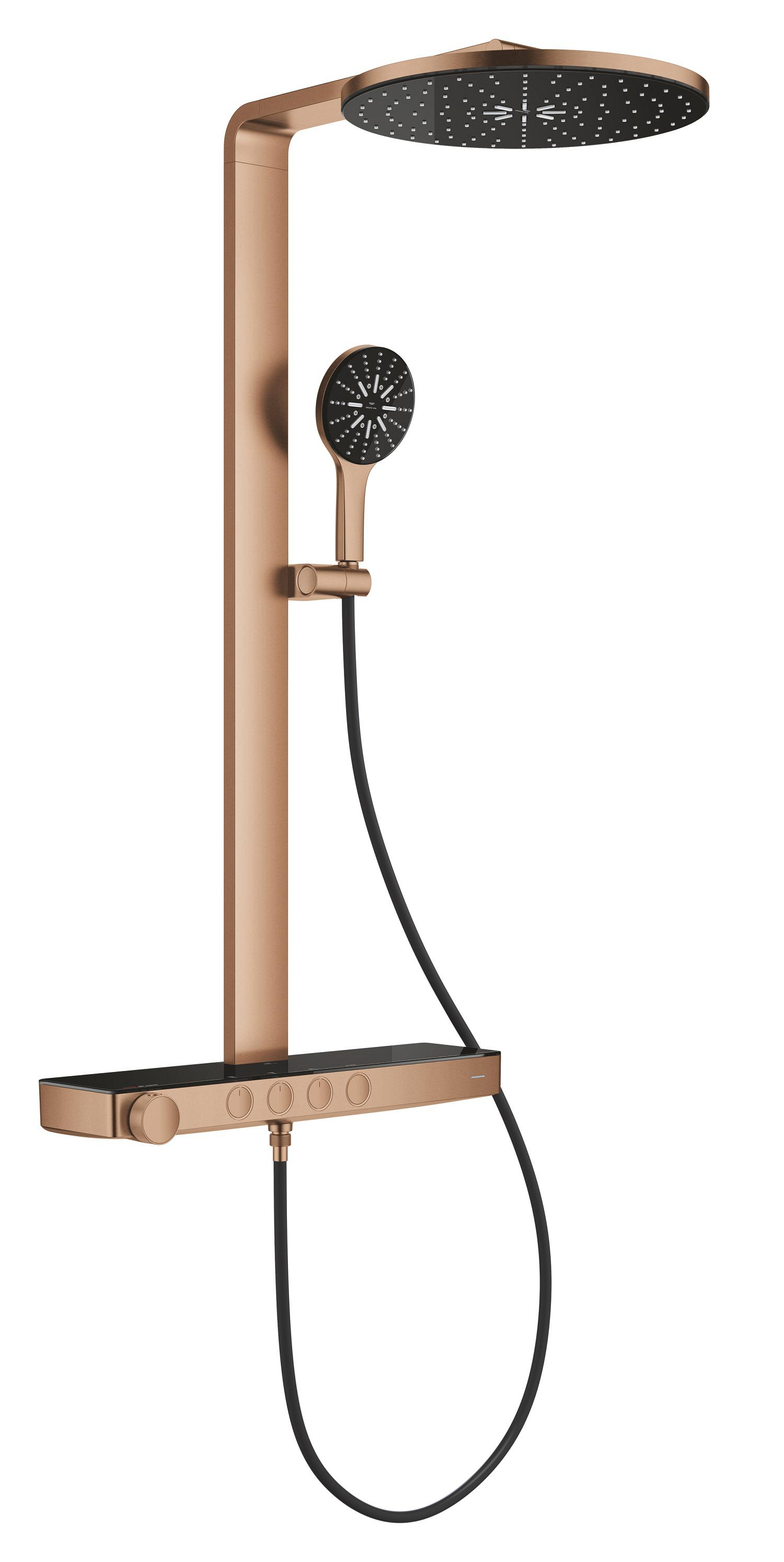 Grohe SPA Sistem de dus grohe spa aqua pure, aparent, termostat, 360 mm, 3 functii, mat, cupru, 101680dl00