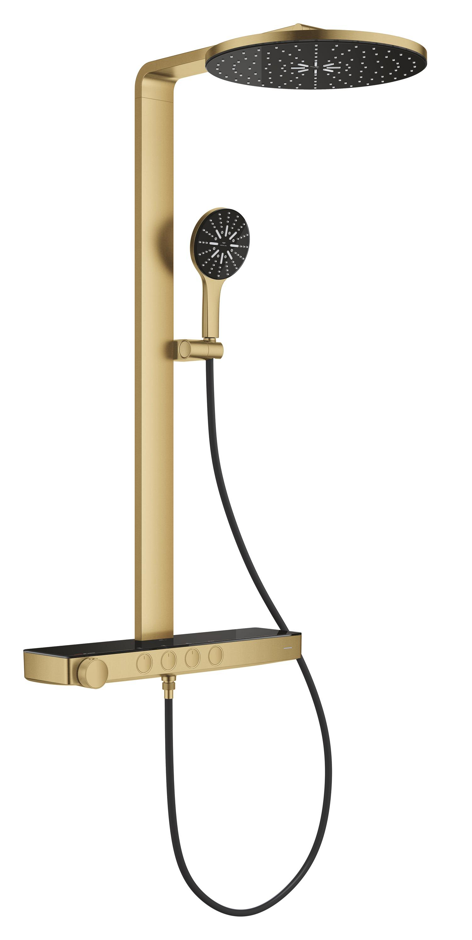 Grohe SPA Sistem de dus grohe spa aqua pure, aparent, termostat, 360 mm, 3 functii, mat, auriu, 101680gn00