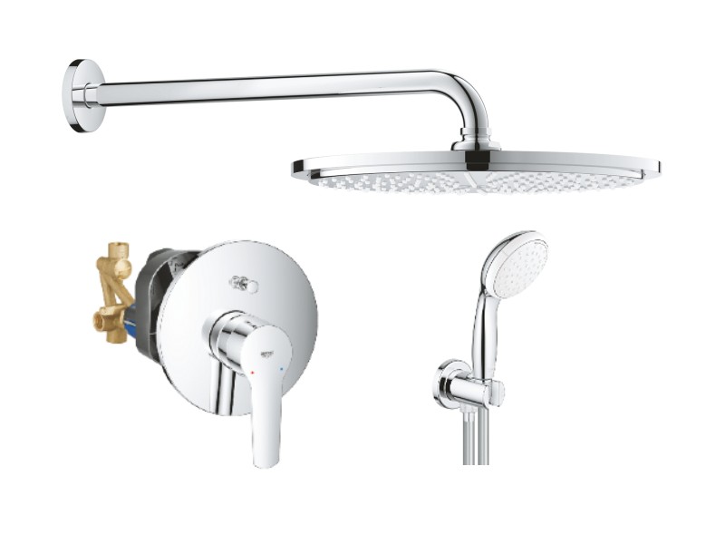 Grohe Sistem de dus grohe start 23558002, 1/2'', incastrat, 310 mm, 1 functie, anti-calcar, crom