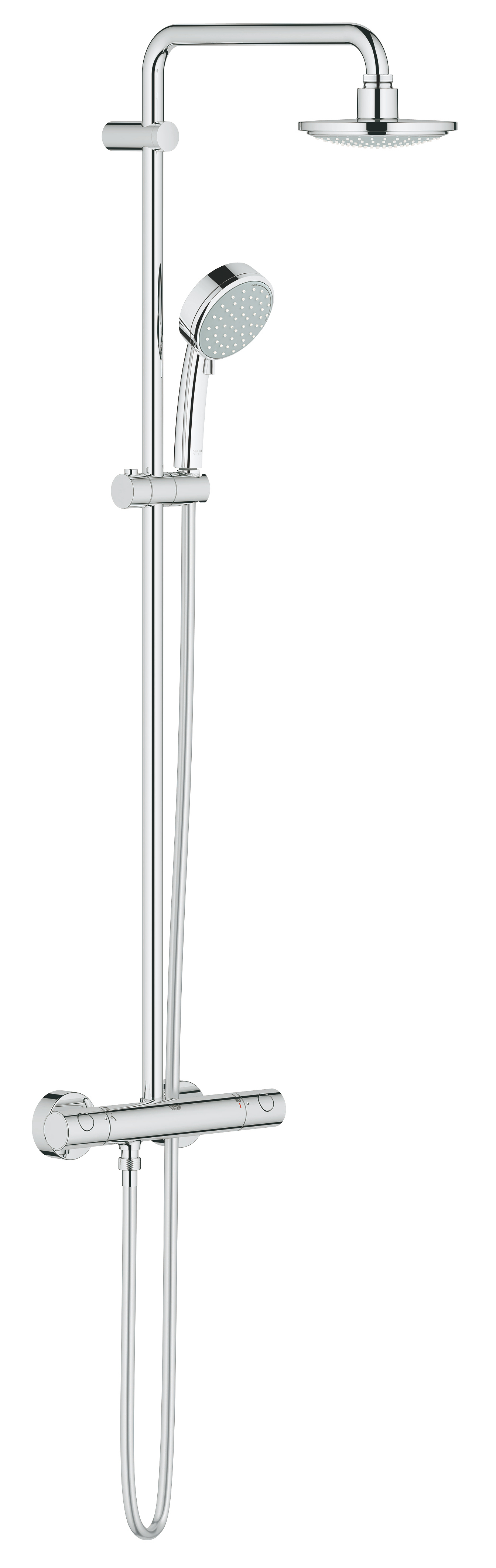 Grohe Sistem de dus grohe tempesta 160 27922000, termostat, 160 mm, aparent, anti oparire, anti calcar, ajustabil, crom